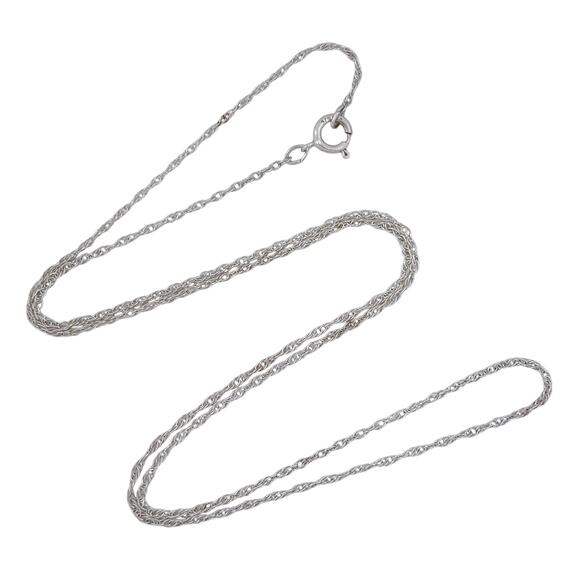 Rope Chain Link Chain Necklace | Vintage Sterling Silver 925 | 19" - Picture 1 of 3